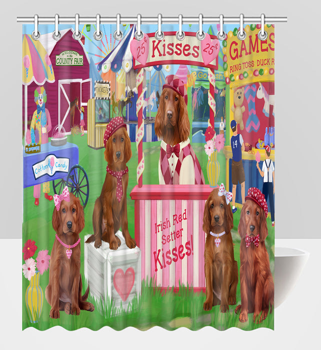 Carnival Kissing Booth Irish Red Setter Dogs Shower Curtain