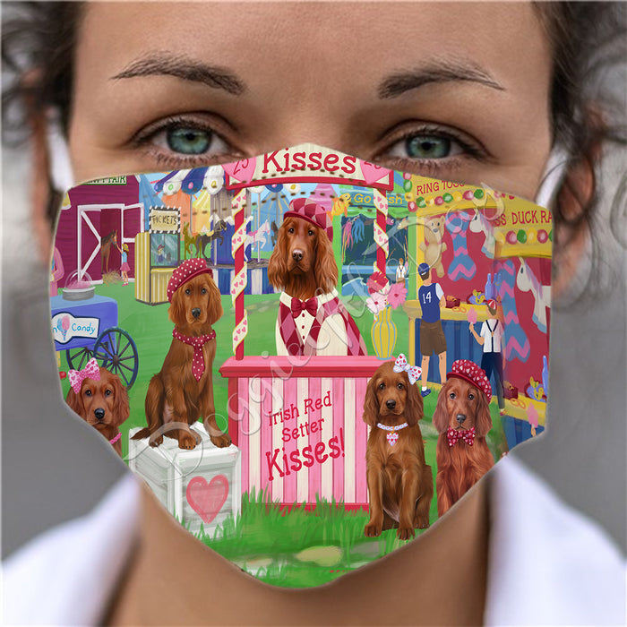 Carnival Kissing Booth Irish Red Setter Dogs Face Mask FM48054