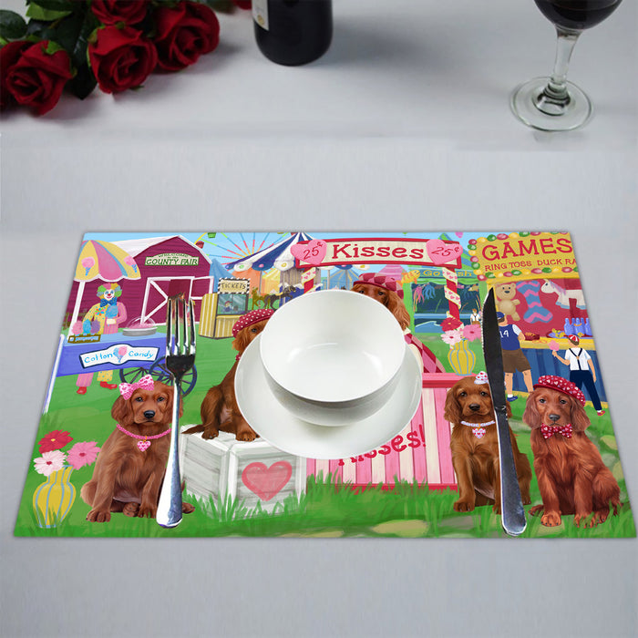 Carnival Kissing Booth Irish Red Setter Dogs Placemat
