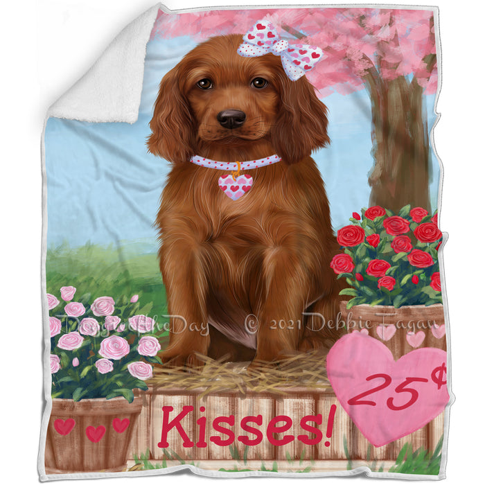 Rosie 25 Cent Kisses Irish Red Setter Dog Blanket BLNKT122430