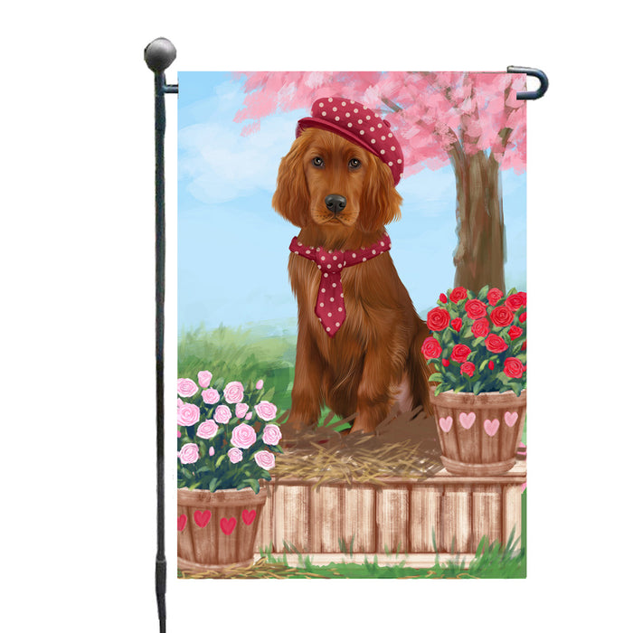 Personalized Rosie 25 Cent Kisses Irish Red Setter Dog Custom Garden Flag GFLG64729