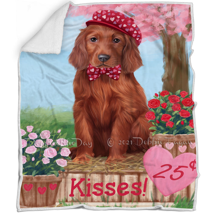 Rosie 25 Cent Kisses Irish Red Setter Dog Blanket BLNKT122448