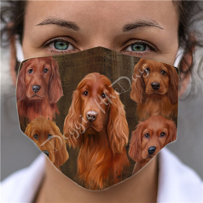 Rustic Irish Red Setter Dogs Face Mask FM50063