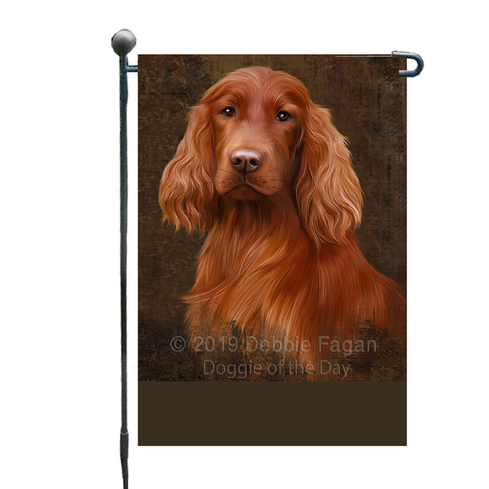 Personalized Rustic Irish Red Setter Dog Custom Garden Flag GFLG63543