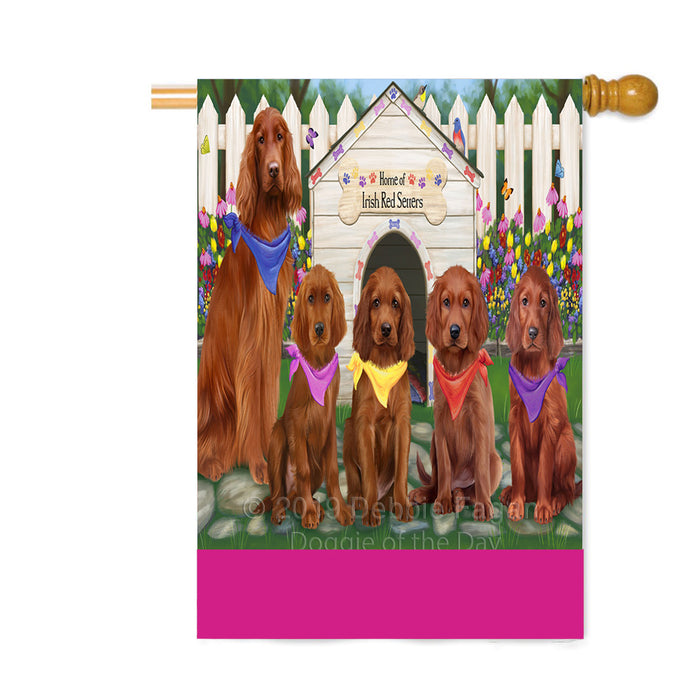 Personalized Spring Dog House Irish Red Setter Dogs Custom House Flag FLG-DOTD-A62945