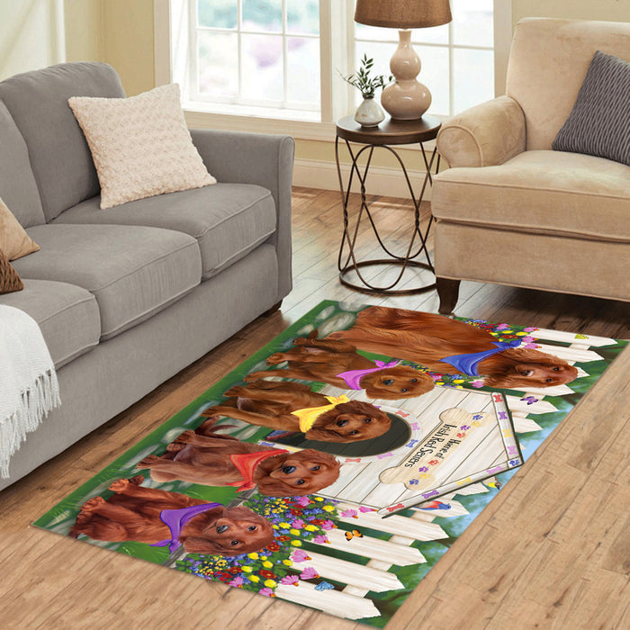 Spring Dog House Irish Red Setter Dogs Area Rug