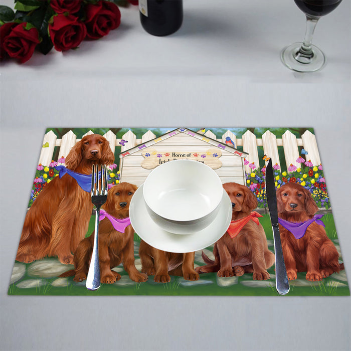 Spring Dog House Irish Red Setter Dogs Placemat