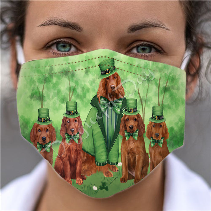 St. Patricks Day Irish Irish Red Setter Dogs Face Mask FM50160