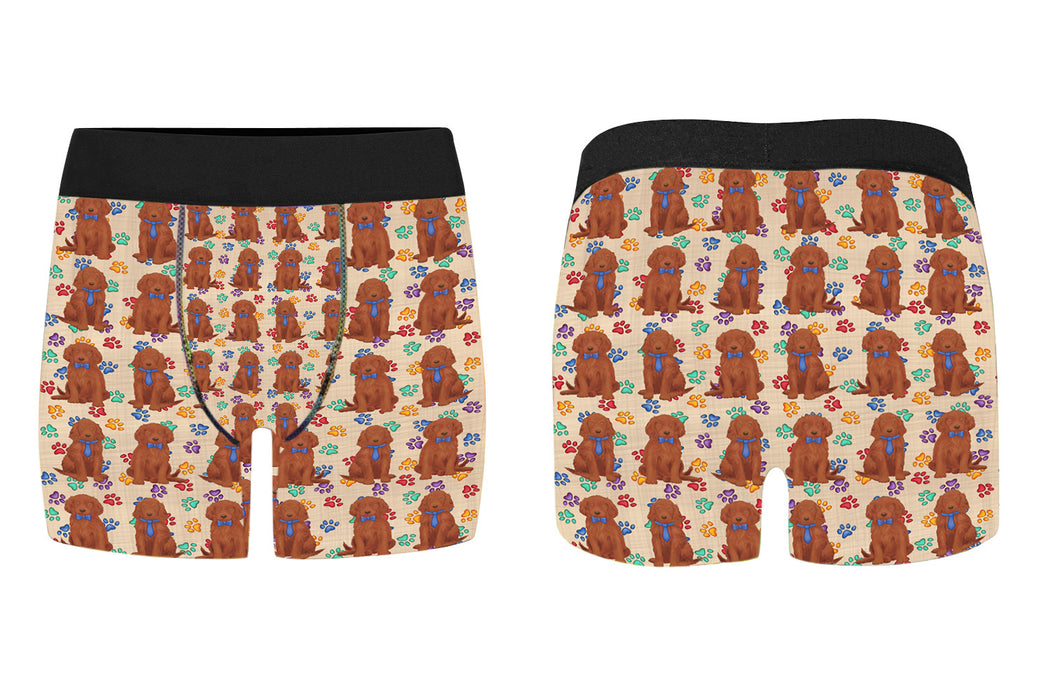 Rainbow Paw Print Irish Red Setter Dogs Blue Men's Classic Boxer Briefs