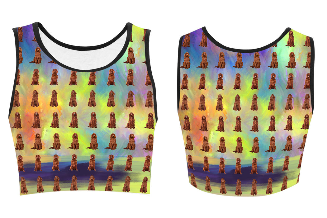 Paradise Wave Irish Red Setter Dogs Women's Crop Top
