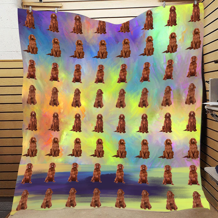 Paradise Wave Irish Red Setter Dogs Quilt