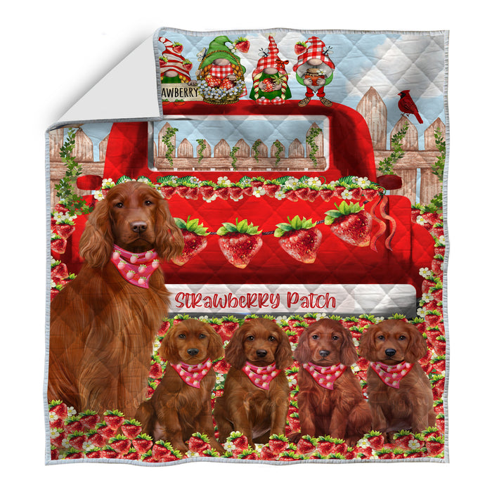 Irish Setter Bed Quilt, Explore a Variety of Designs, Personalized, Custom, Bedding Coverlet Quilted, Pet and Dog Lovers Gift