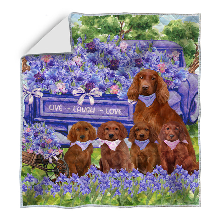 Irish Setter Quilt: Explore a Variety of Custom Designs, Personalized, Bedding Coverlet Quilted, Gift for Dog and Pet Lovers
