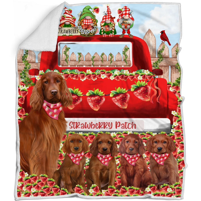Irish Setter Blanket: Explore a Variety of Custom Designs, Bed Cozy Woven, Fleece and Sherpa, Personalized Dog Gift for Pet Lovers