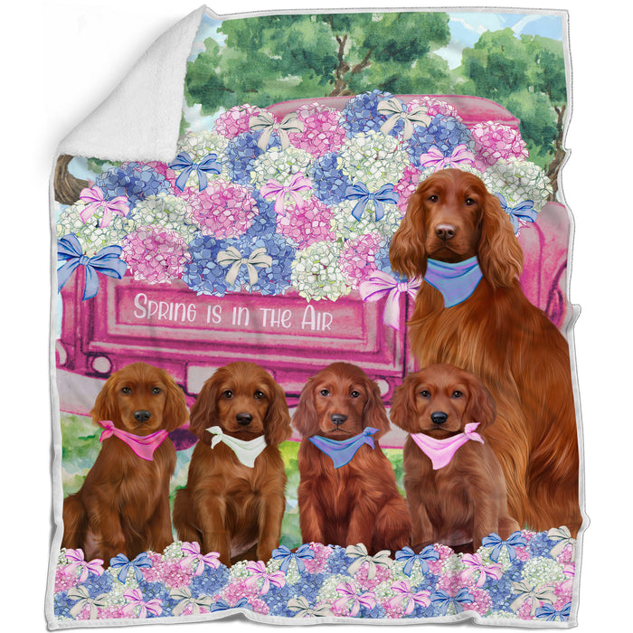 Irish Setter Blanket: Explore a Variety of Designs, Custom, Personalized Bed Blankets, Cozy Woven, Fleece and Sherpa, Gift for Dog and Pet Lovers