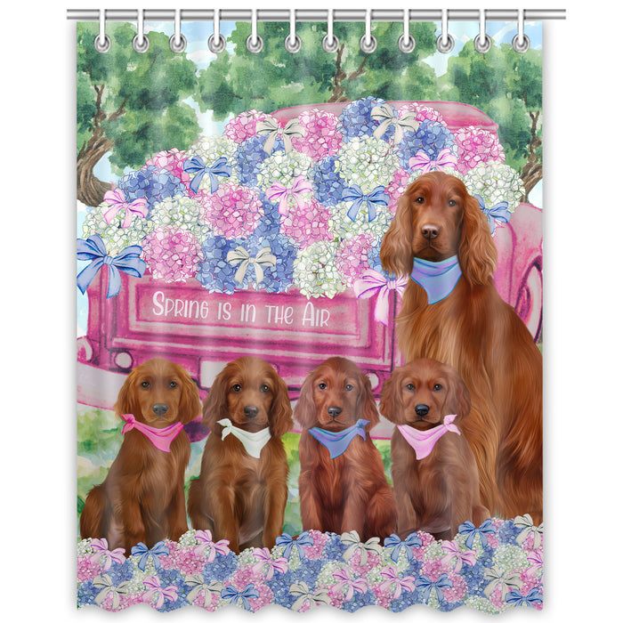 Irish Setter Shower Curtain: Explore a Variety of Designs, Personalized, Custom, Waterproof Bathtub Curtains for Bathroom Decor with Hooks, Pet Gift for Dog Lovers