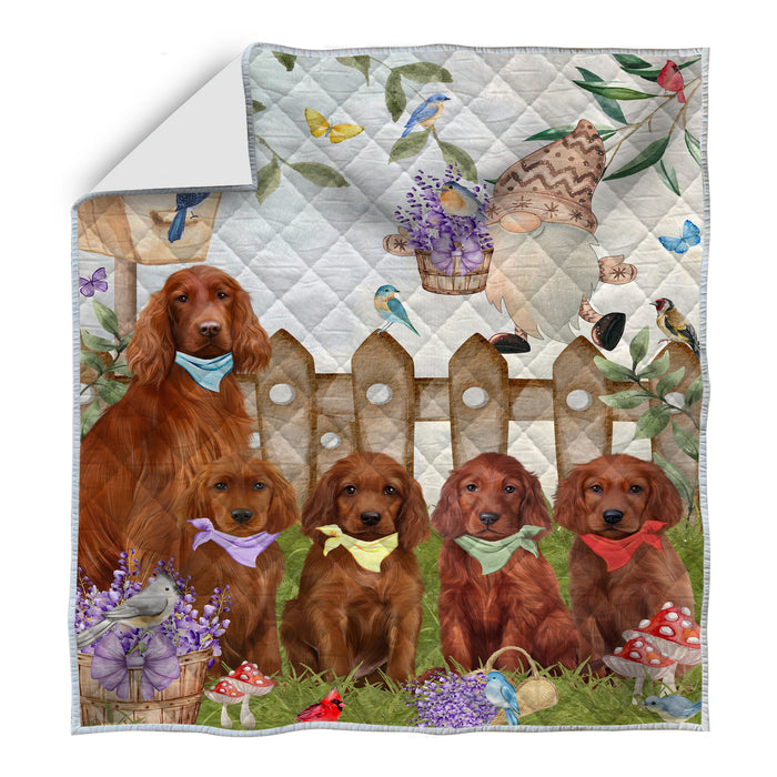 Irish Setter Bedspread Quilt, Bedding Coverlet Quilted, Explore a Variety of Designs, Personalized, Custom, Dog Gift for Pet Lovers