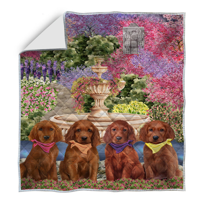 Irish Setter Quilt: Explore a Variety of Personalized Designs, Custom, Bedding Coverlet Quilted, Pet and Dog Lovers Gift