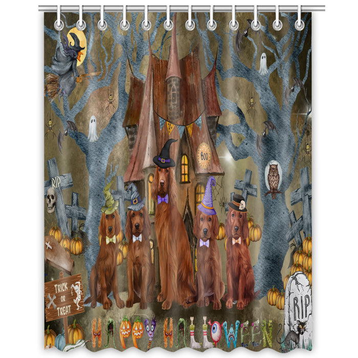 Irish Setter Shower Curtain: Explore a Variety of Designs, Custom, Personalized, Waterproof Bathtub Curtains for Bathroom with Hooks, Gift for Dog and Pet Lovers