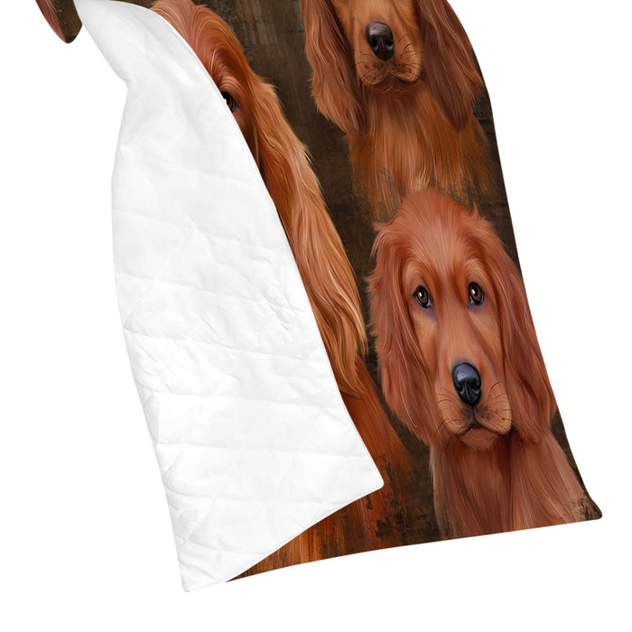 Rustic Irish Red Setter Dogs Quilt