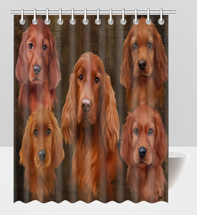 Rustic Irish Red Setter Dogs Shower Curtain