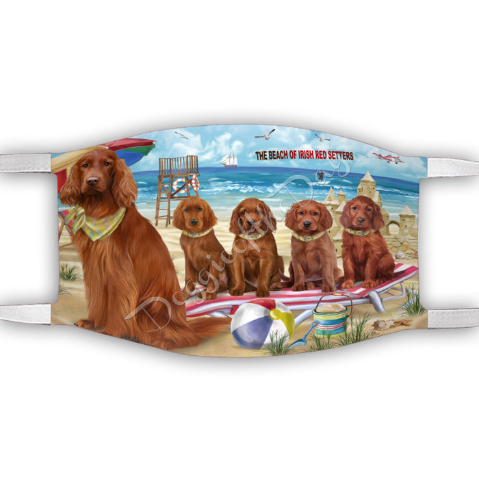 Pet Friendly Beach Irish Red Setter Dogs Face Mask FM49110