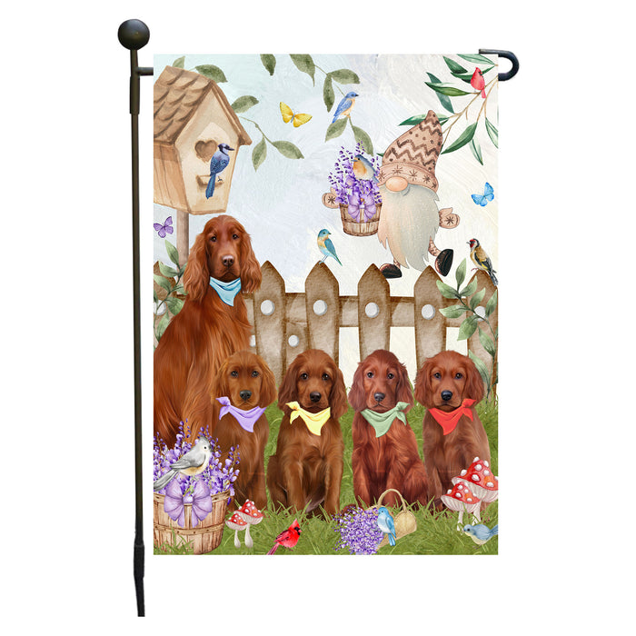 Irish Setter Dogs Garden Flag: Explore a Variety of Designs, Custom, Personalized, Weather Resistant, Double-Sided, Outdoor Garden Yard Decor for Dog and Pet Lovers