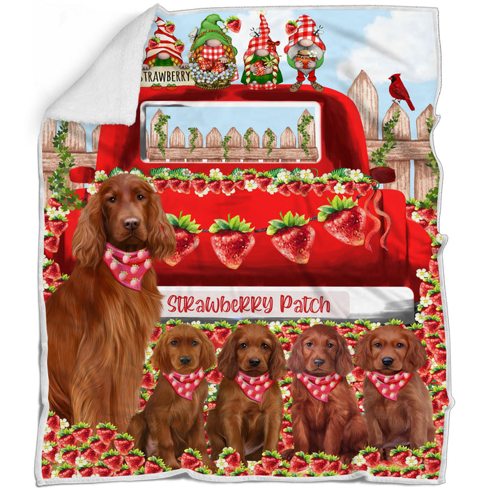 Irish Setter Blanket: Explore a Variety of Designs, Custom, Personalized Bed Blankets, Cozy Woven, Fleece and Sherpa, Gift for Dog and Pet Lovers