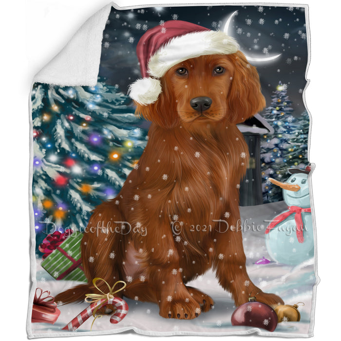 Have a Holly Jolly Irish Setter Dog Christmas Blanket BLNKT81696