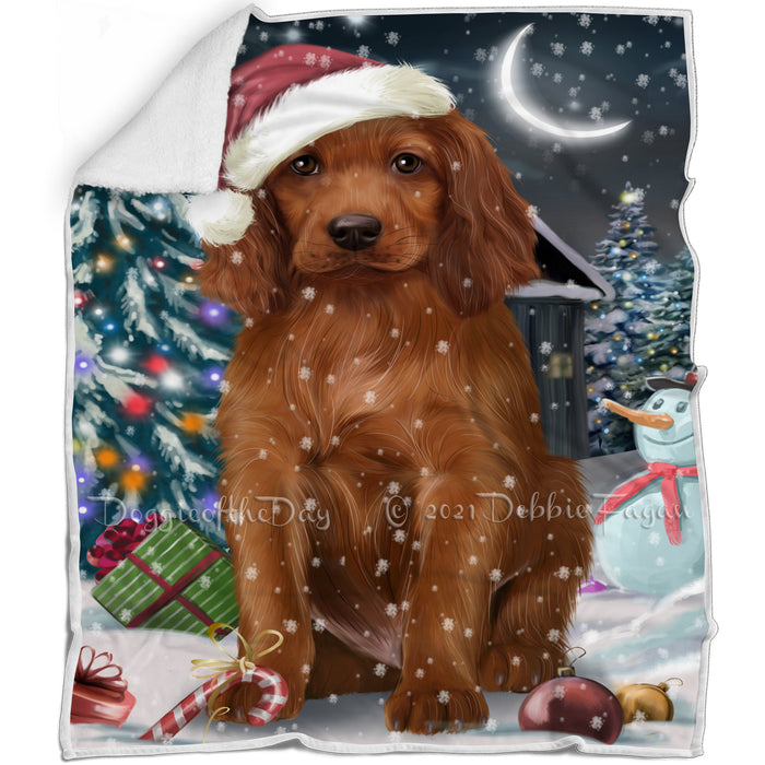 Have a Holly Jolly Irish Setter Dog Christmas Blanket BLNKT81705