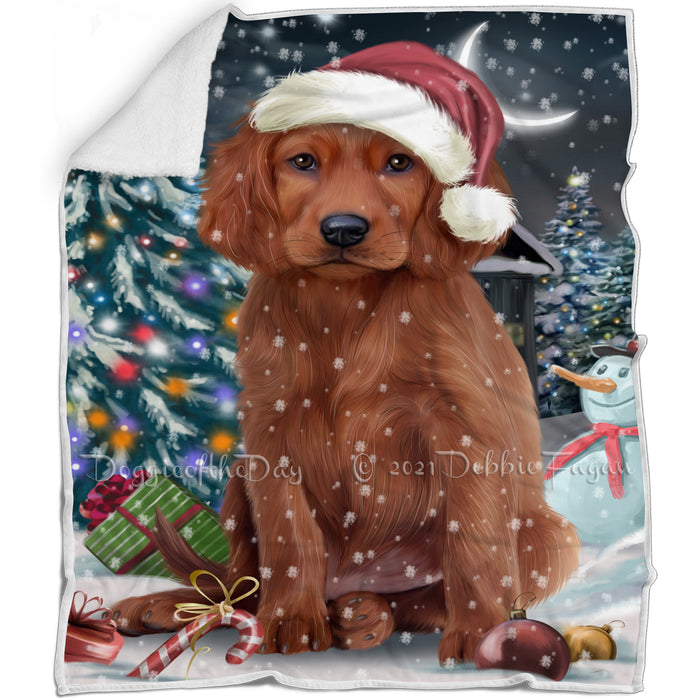 Have a Holly Jolly Irish Setter Dog Christmas Blanket BLNKT81714