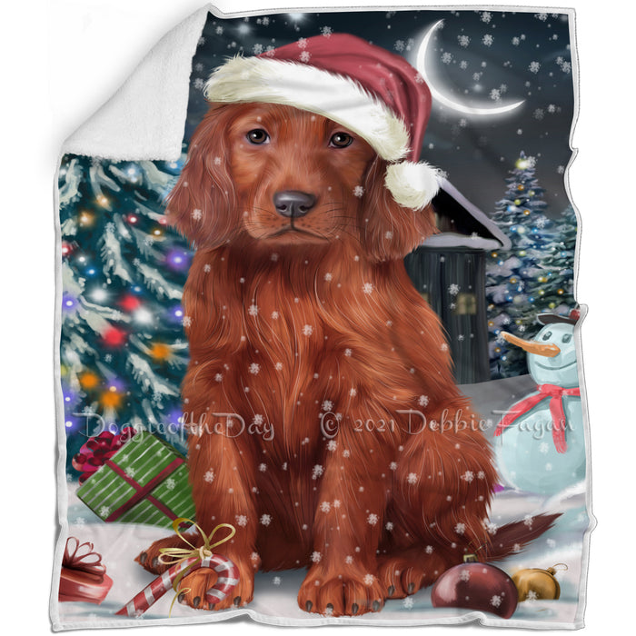 Have a Holly Jolly Irish Setter Dog Christmas Blanket BLNKT81723