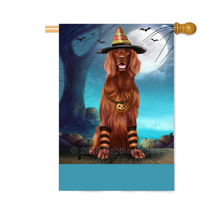 Personalized Happy Halloween Trick or Treat Irish Red Setter Dog Candy Corn Custom House Flag FLG64110