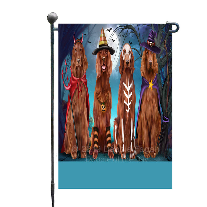 Personalized Happy Halloween Trick or Treat Irish Red Setter Dogs Custom Garden Flag GFLG64360