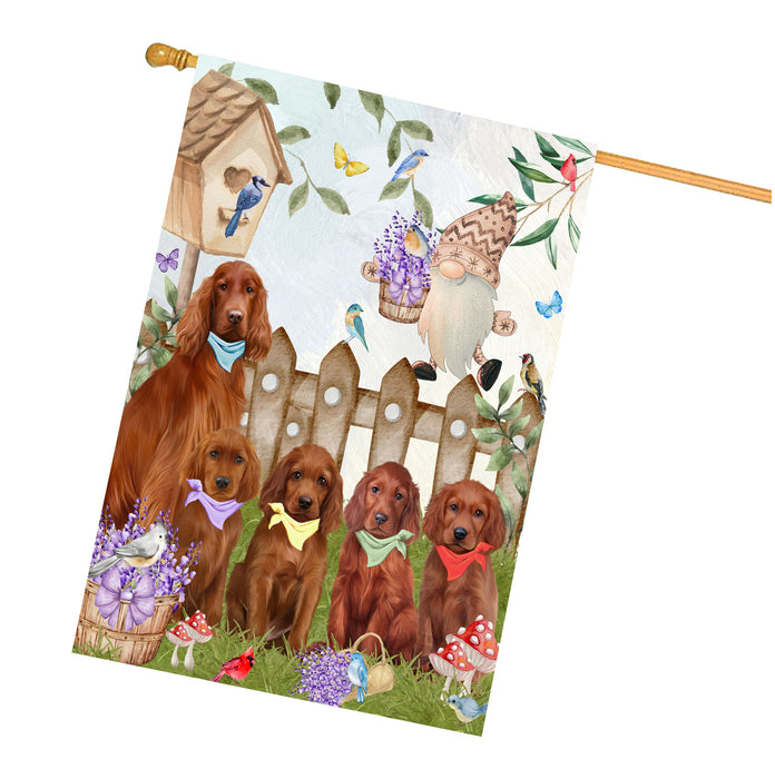 Irish Setter Dogs House Flag: Explore a Variety of Designs, Custom, Personalized, Weather Resistant, Double-Sided, Home Outside Yard Decor for Dog and Pet Lovers