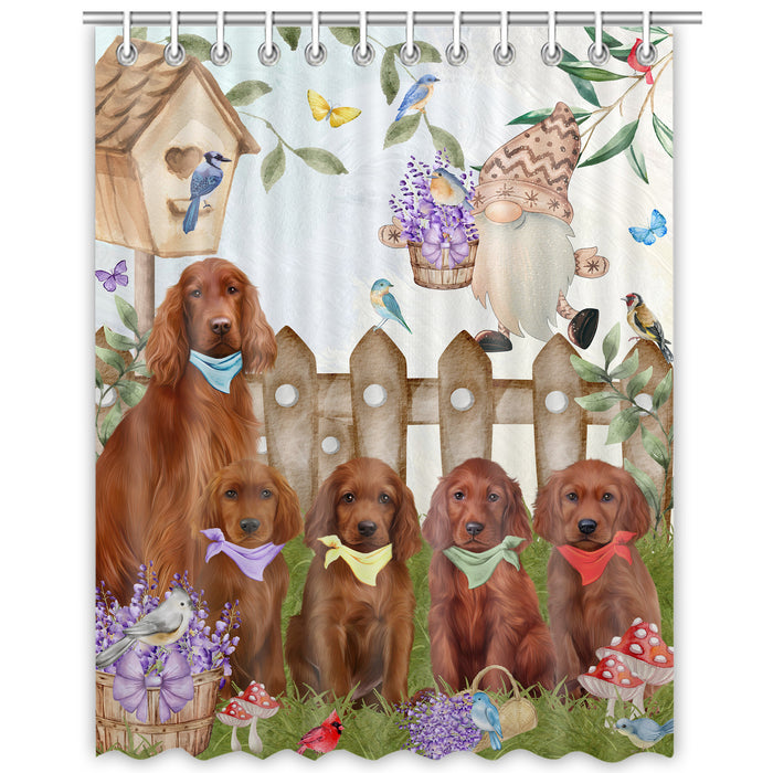 Irish Setter Shower Curtain, Explore a Variety of Personalized Designs, Custom, Waterproof Bathtub Curtains with Hooks for Bathroom, Dog Gift for Pet Lovers