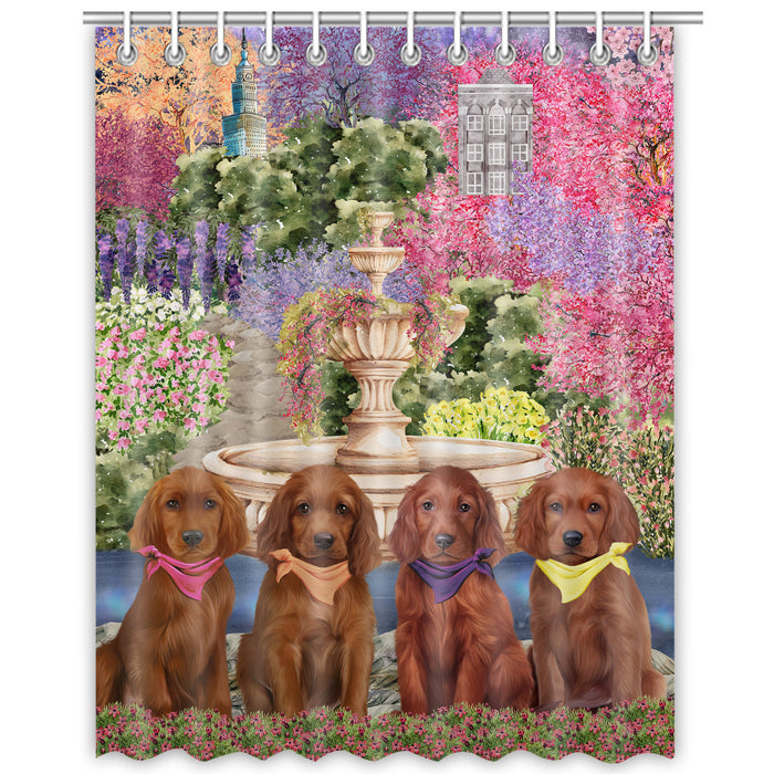 Irish Setter Shower Curtain, Explore a Variety of Custom Designs, Personalized, Waterproof Bathtub Curtains with Hooks for Bathroom, Gift for Dog and Pet Lovers