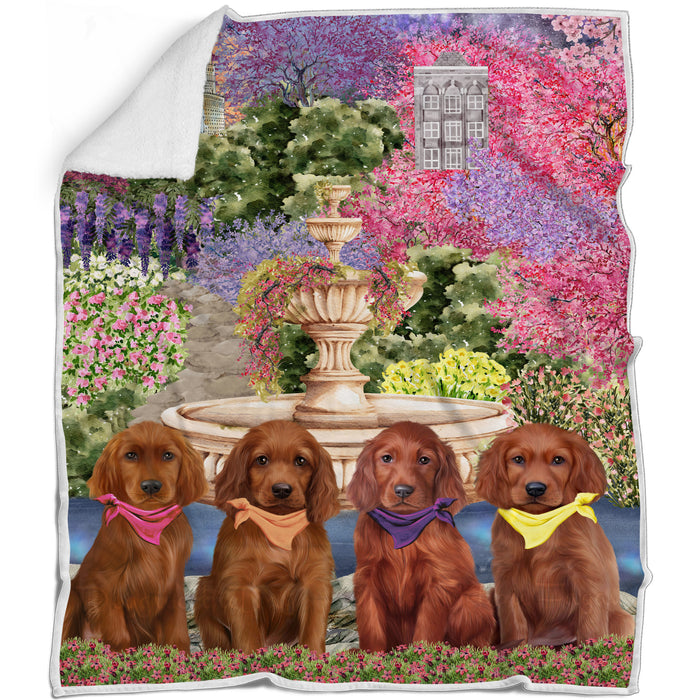 Irish Setter Blanket: Explore a Variety of Designs, Custom, Personalized Bed Blankets, Cozy Woven, Fleece and Sherpa, Gift for Dog and Pet Lovers