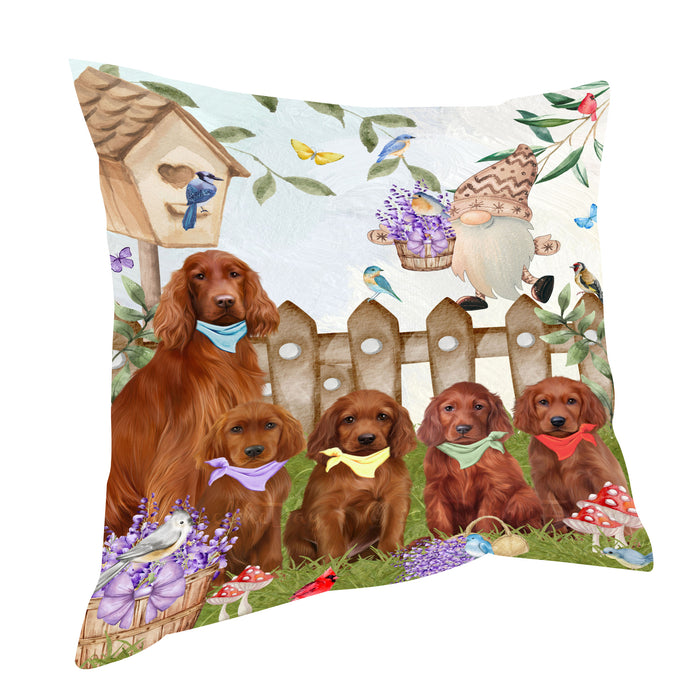 Irish Setter Throw Pillow: Explore a Variety of Designs, Custom, Cushion Pillows for Sofa Couch Bed, Personalized, Dog Lover's Gifts