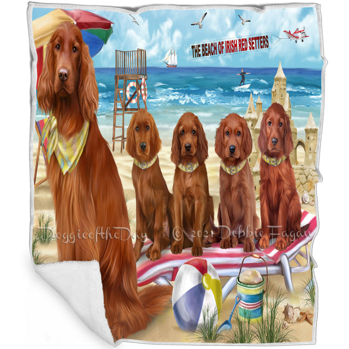 Pet Friendly Beach Irish Setter Dog Blanket BLNKT80922