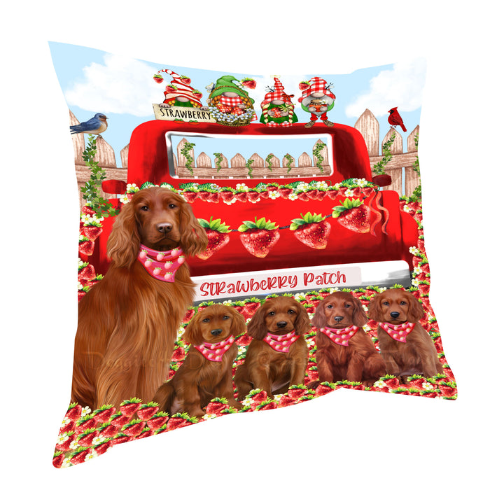 Irish Setter Pillow, Cushion Throw Pillows for Sofa Couch Bed, Explore a Variety of Designs, Custom, Personalized, Dog and Pet Lovers Gift
