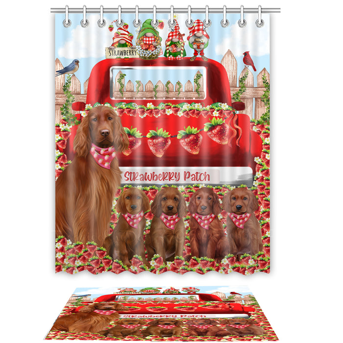 Irish Setter Shower Curtain & Bath Mat Set: Explore a Variety of Designs, Custom, Personalized, Curtains with hooks and Rug Bathroom Decor, Gift for Dog and Pet Lovers