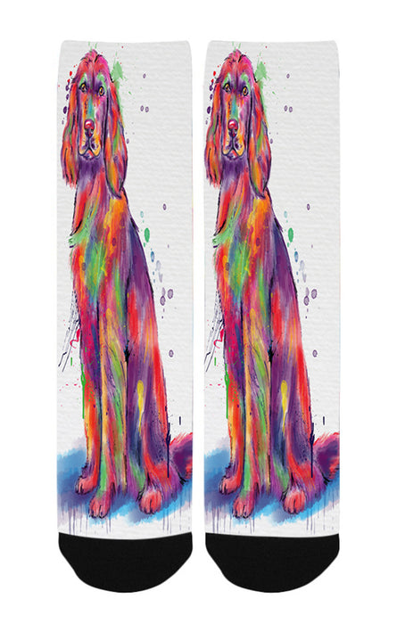 Watercolor Irish Red Setter Dog Women's Casual Socks