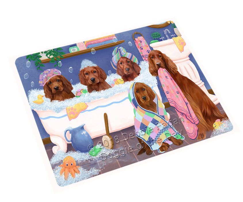 Rub A Dub Dogs In A Tub Irish Red Setters Dog Cutting Board C75525