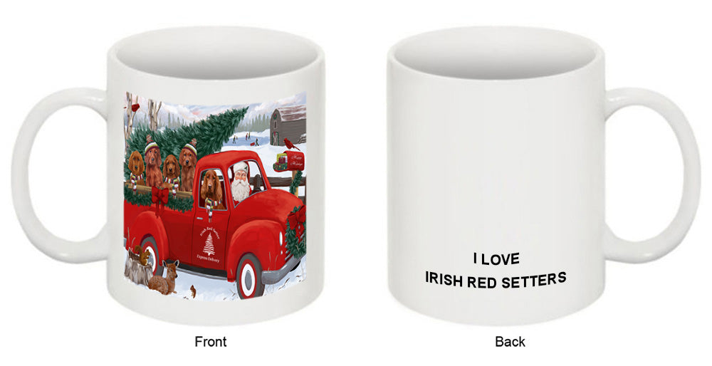 Christmas Santa Express Delivery Irish Red Setters Dog Family Coffee Mug MUG50441