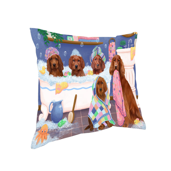 Rub A Dub Dogs In A Tub Irish Red Setters Dog Pillow PIL81476