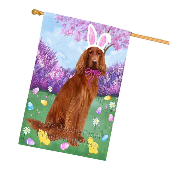 Easter Holiday Irish Red Setter Dog House Flag FLG57616