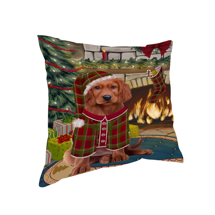 The Stocking was Hung Irish Red Setter Dog Pillow PIL70272