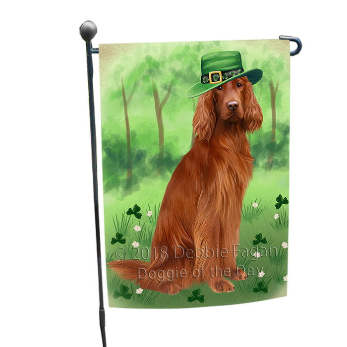 St. Patricks Day Irish Portrait Irish Red Setter Dog Garden Flag GFLG64982