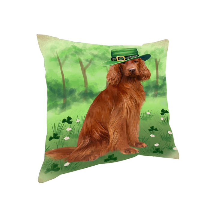 St. Patricks Day Irish Portrait Irish Red Setter Dog Pillow PIL86168